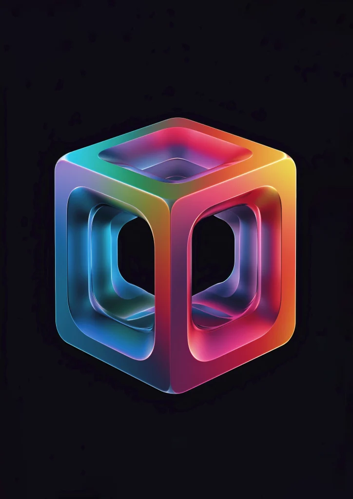 3d-rendering-holographic-cube